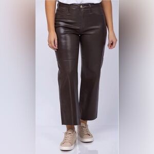 L’ AGENCE $320 Wanda High Rise Crop Wide Leg Jean in Expresso Size 34